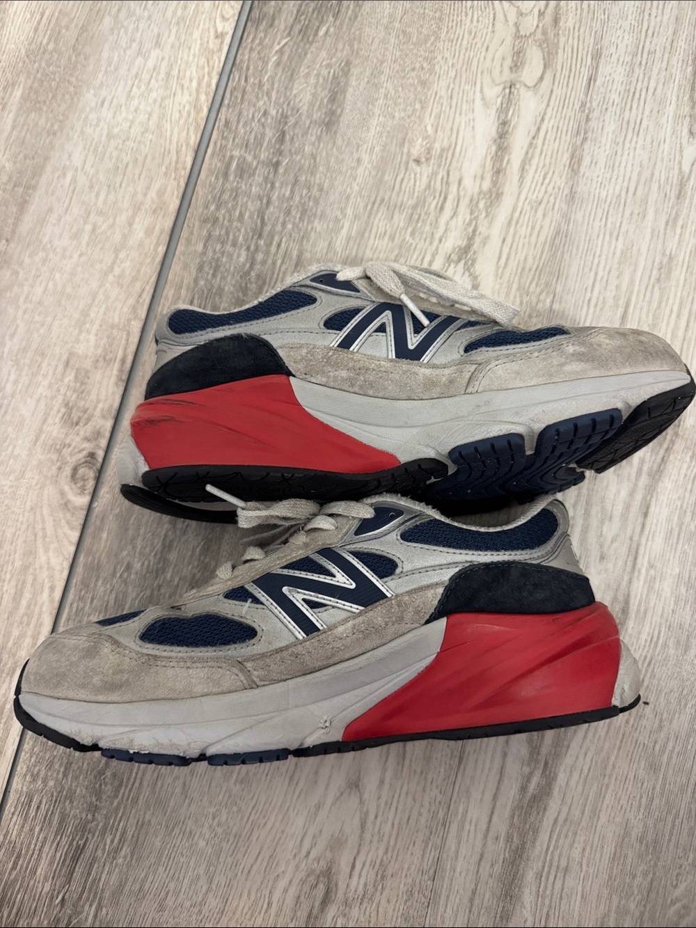 New Balance Kids Sneakers in Navy, Gray and Red - Picture 3 of 5